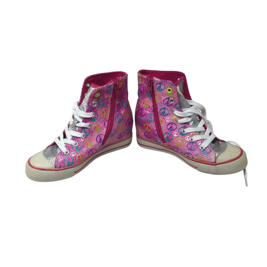 Girl's Circo Pink Peace Sign High - top Shoes (Size 2) - circos - Shoes - A+ Stuff