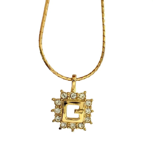Givenchy G with Burst of Rhinestones Necklace - Givenchy - Necklace - A+ Stuff