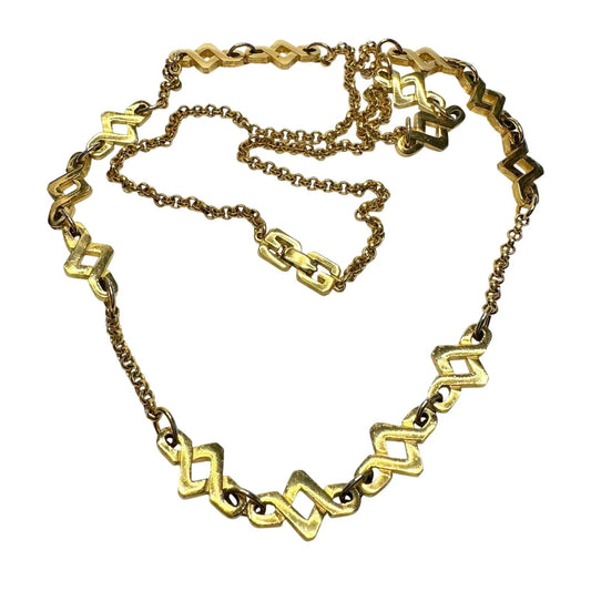 Givenchy Geometric Knot Vintage Long Layering Necklace Gold Plated - 31" - Givenchy - Necklace with Pendant - A+ Stuff
