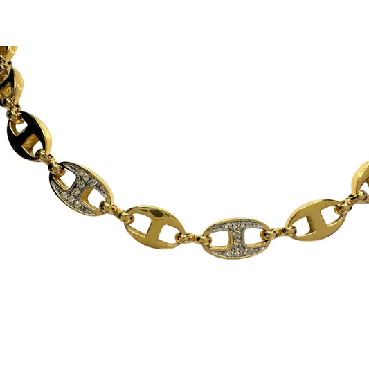 Givenchy Puffed Anchor Mariner 21" Chain Necklace w 4 Rhinestoned Links - Givenchy - Longer Necklace Chain - A+ Stuff