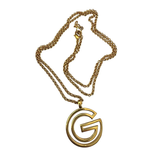 Givenchy Vintage G Outline Necklace - 29" Chain - Givenchy - Pendant with Necklace - A+ Stuff