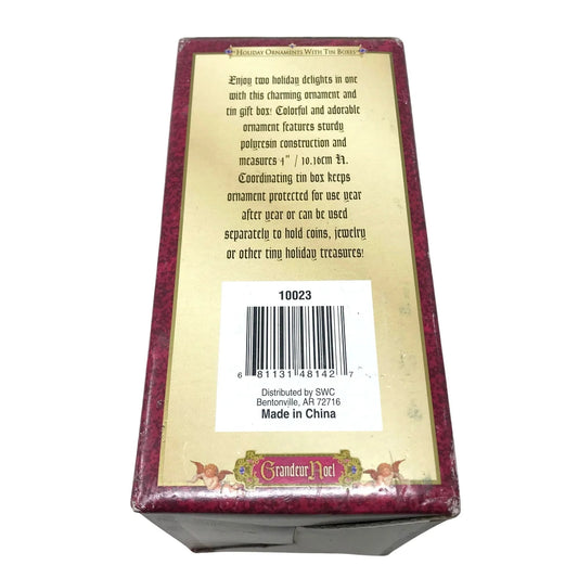 Grandeur Noel Snowman Christmas Tree Ornament w Decor Tin box - Grandeur Noel - Seasonal & Holiday Decorations - A+ Stuff