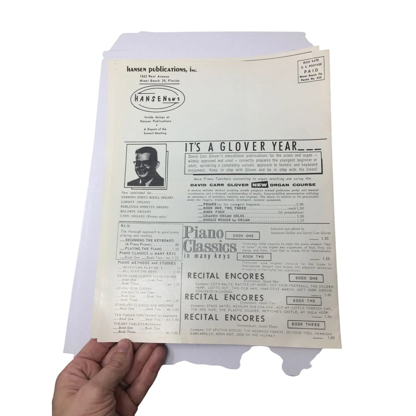 ''HANSE NEWS'' Vintage June 1960 Newsletter from Hansen Publications - A+ Stuff - Books - A+ Stuff
