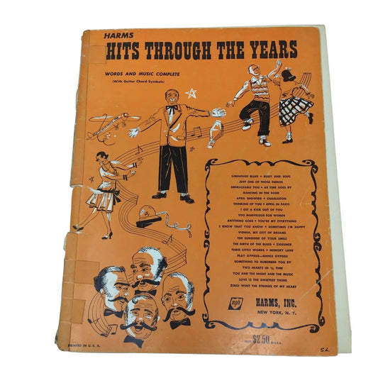Harms Hits Through The Years Vintage Sheet Music book - A+ Stuff - SHEET MUSIC - A+ Stuff