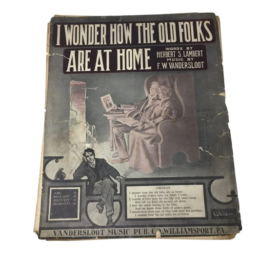 ''I Wonder How The Old Folks Are At Home'' Vintage Sheet Music Book - A+ Stuff - SHEET MUSIC - A+ Stuff