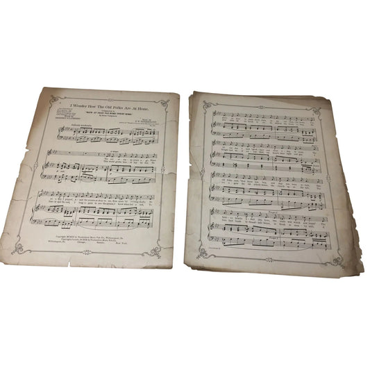 ''I Wonder How The Old Folks Are At Home'' Vintage Sheet Music Book - A+ Stuff - SHEET MUSIC - A+ Stuff