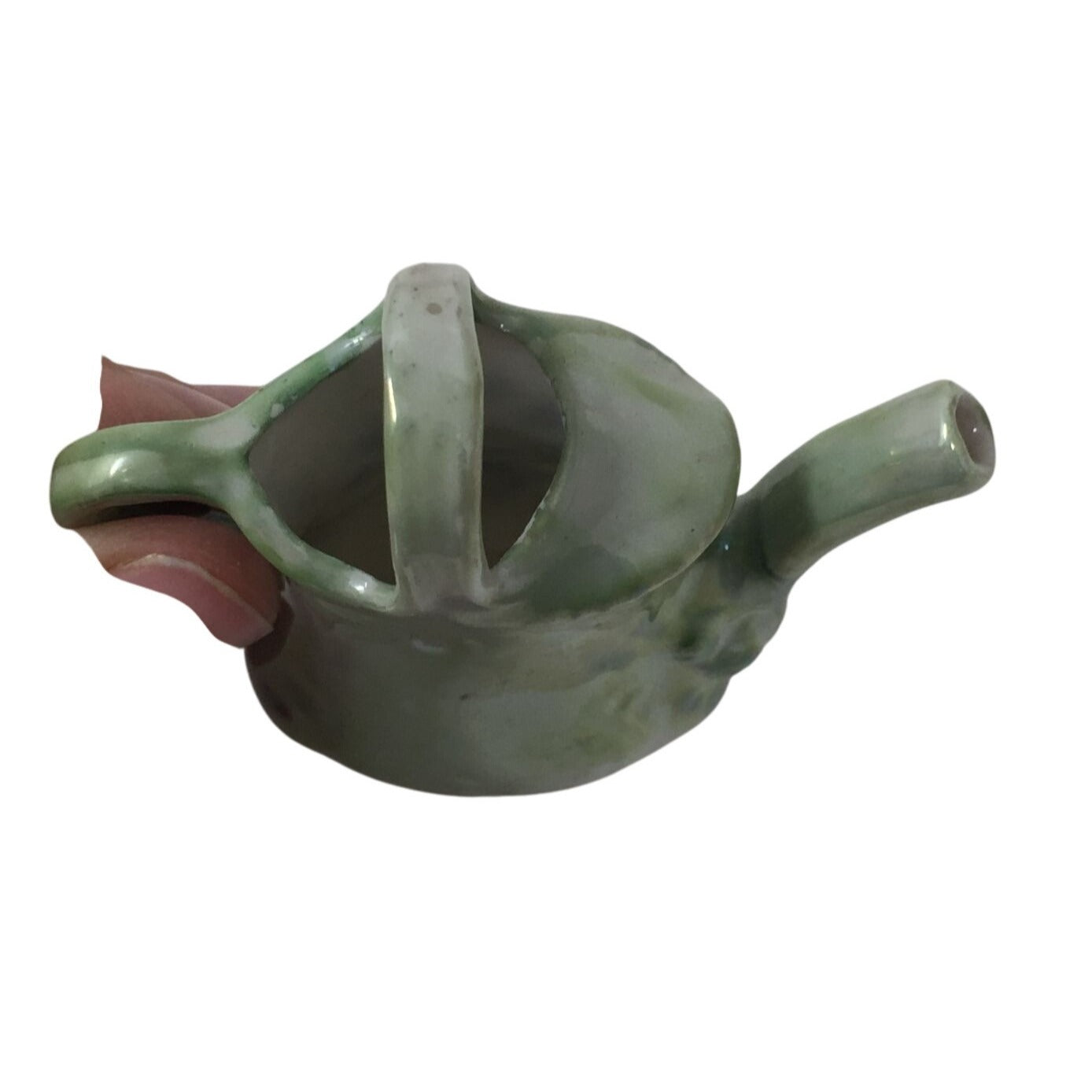 Vintage Antique Miniature Green German Water can Vase