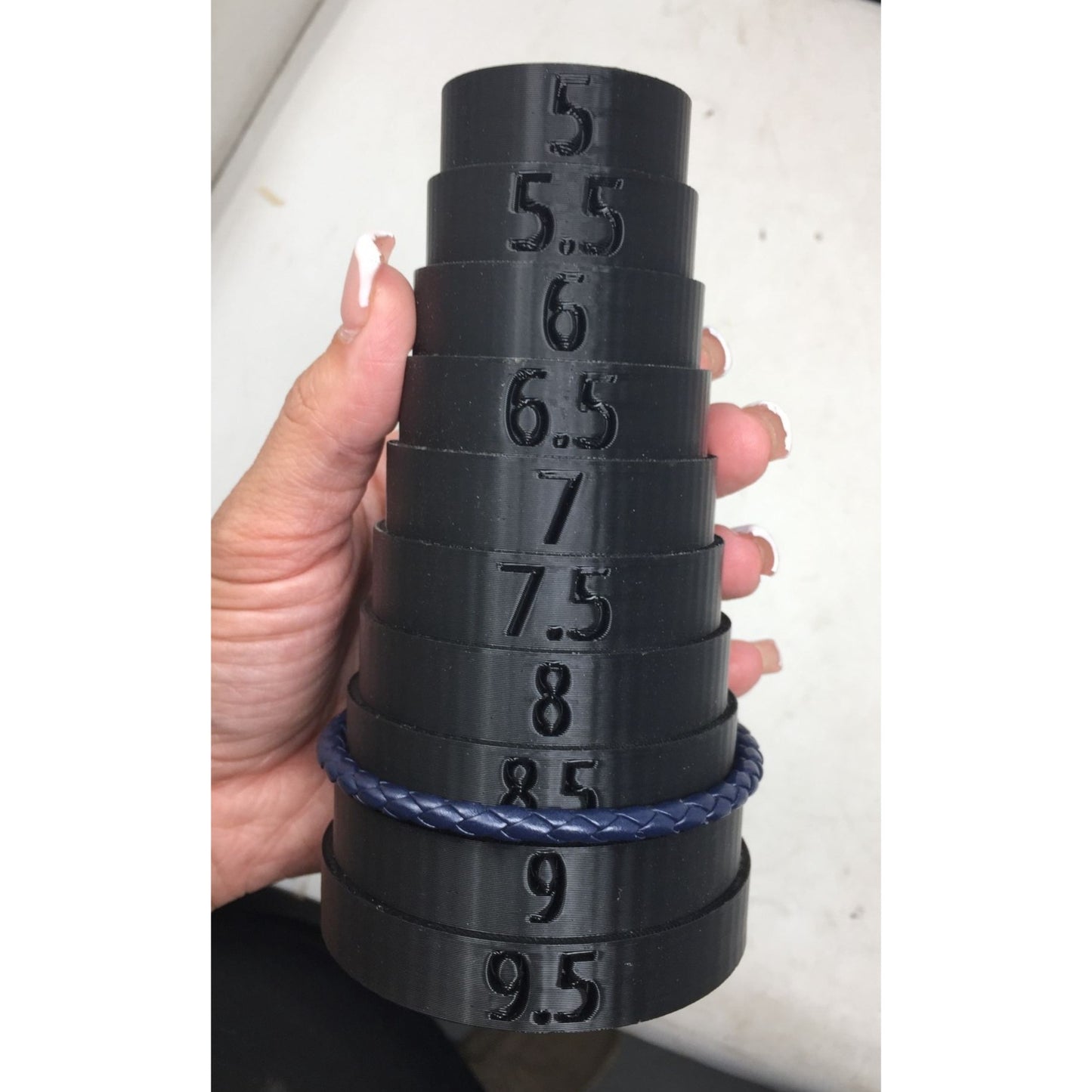 Unisex Navy Blue Braided Leather Bracelet