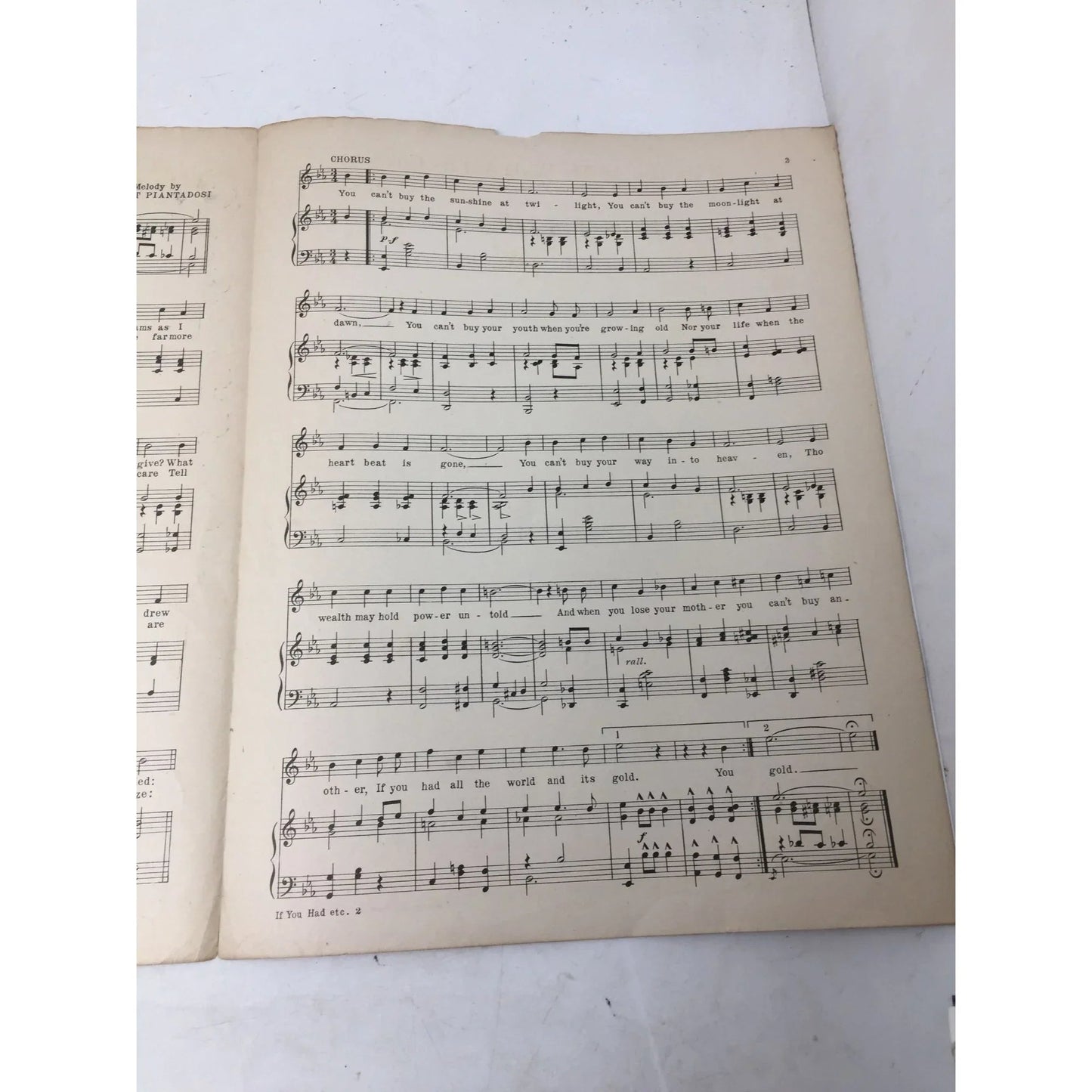 ''If you had all the world and its gold'' Sheet Music - A+ Stuff - sheet music - A+ Stuff