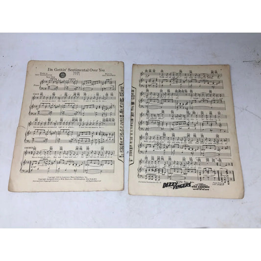"I'm Gettin' Sentimental Over You'' by Ned Washington and George Bassman - A+ Stuff - SHEET MUSIC - A+ Stuff