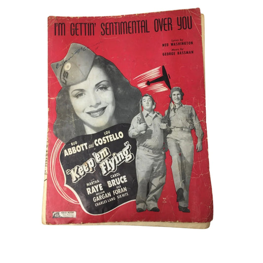 "I'm Gettin' Sentimental Over You'' by Ned Washington and George Bassman - A+ Stuff - SHEET MUSIC - A+ Stuff