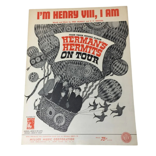 ''I'm Henry VIII, I Am'' Vintage Sheet Music by Fred Murray and R P Weston - A+ Stuff - SHEET MUSIC - A+ Stuff