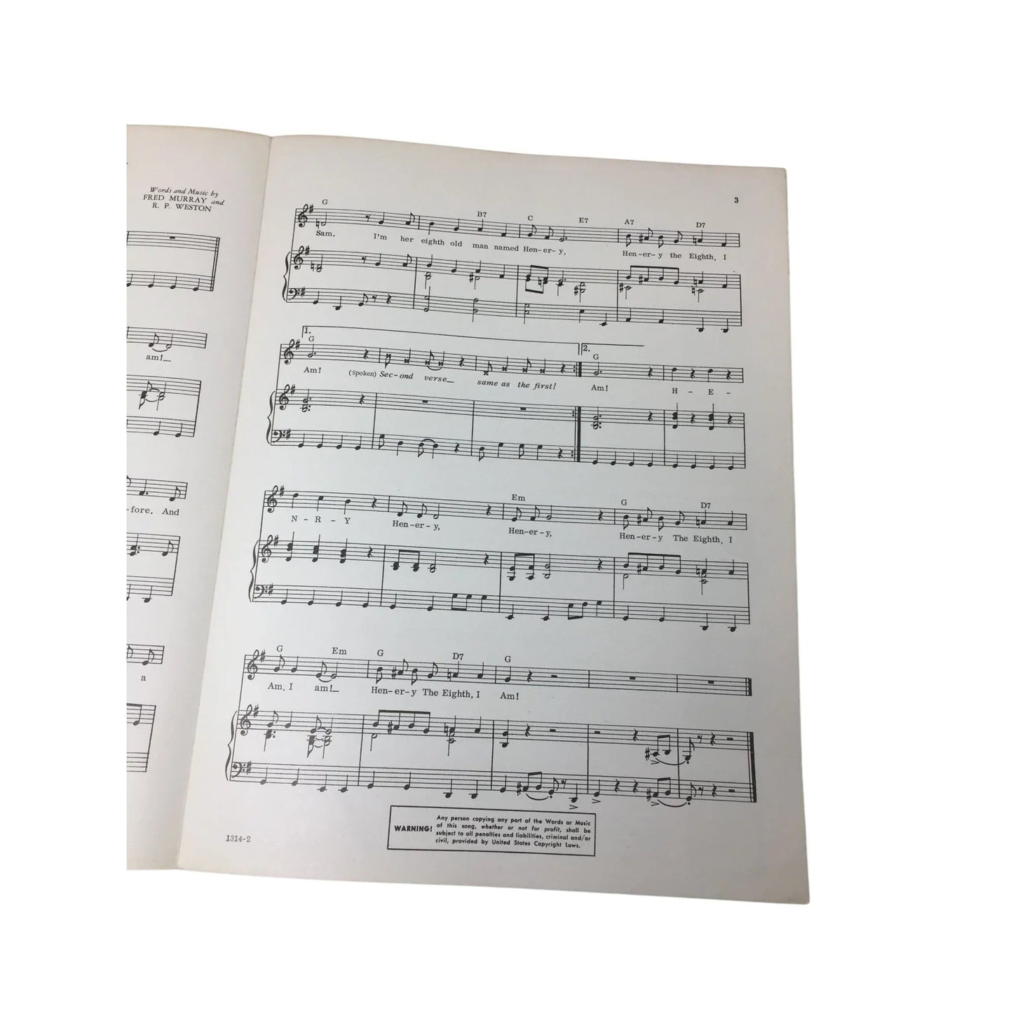 ''I'm Henry VIII, I Am'' Vintage Sheet Music by Fred Murray and R P Weston - A+ Stuff - SHEET MUSIC - A+ Stuff