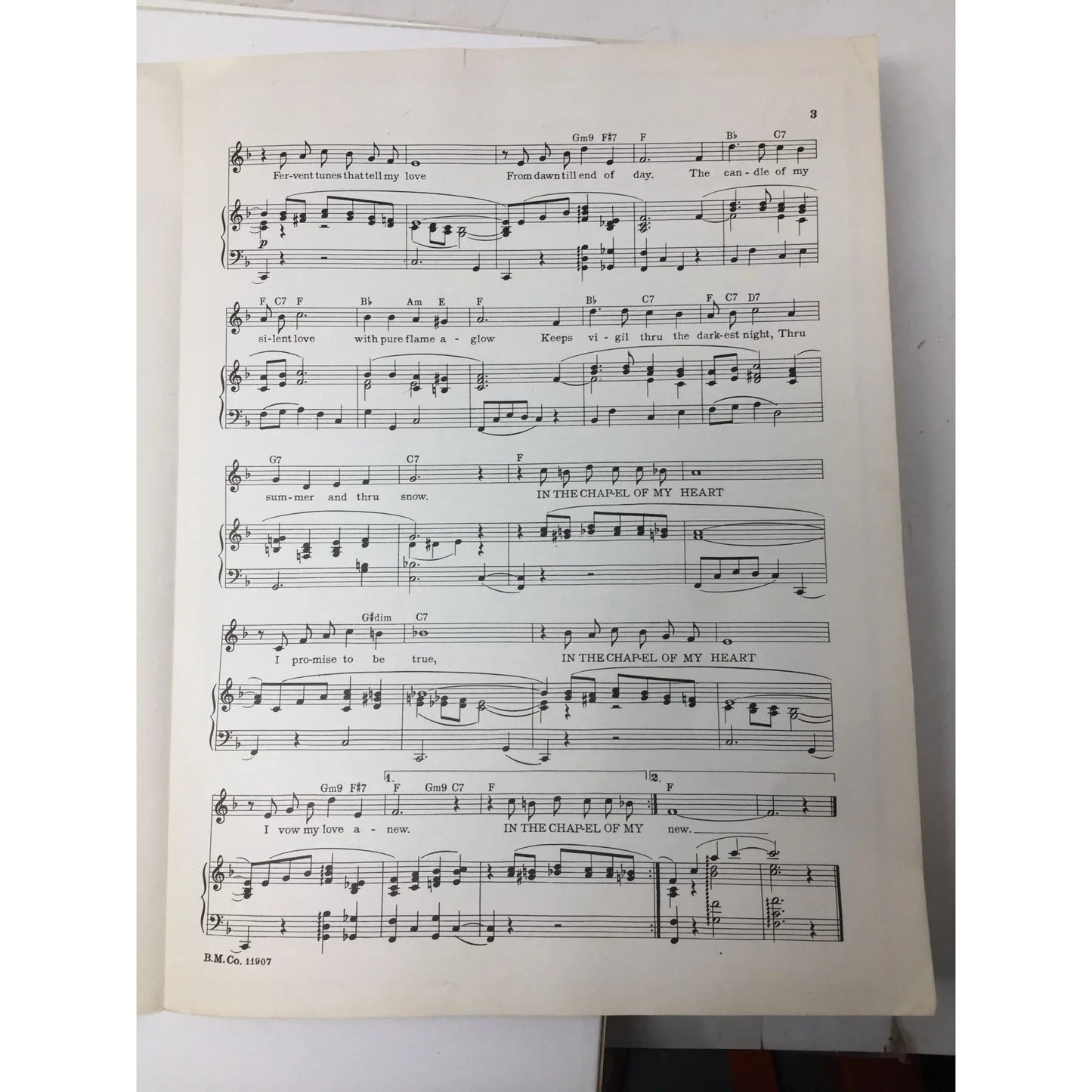 ''In The Chapel of my Heart'' Vintage 1954 sheet music - the Boston music co - sheet music - A+ Stuff
