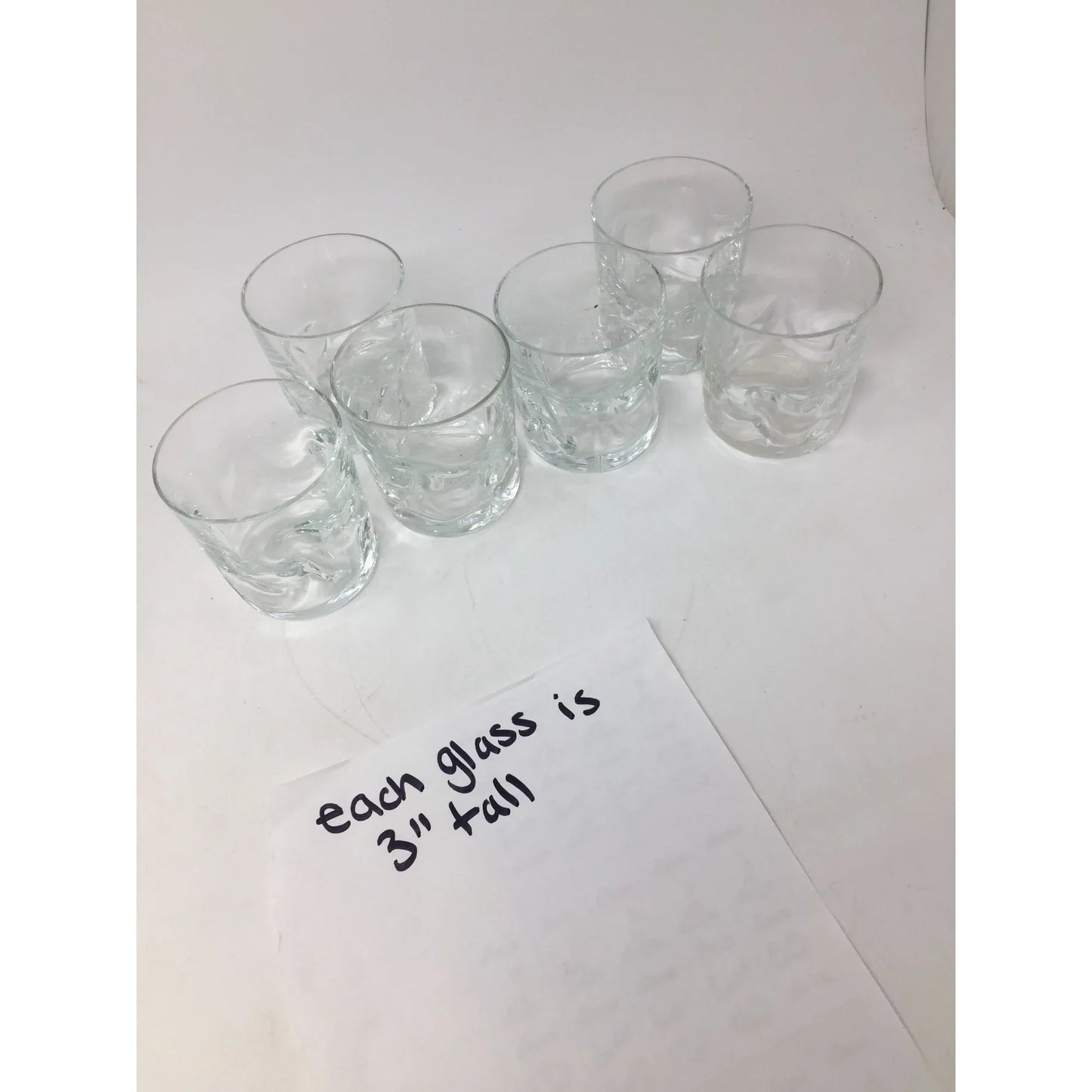 Vintage Set of 6 Clear Glass Drinking Glasses with Stirrers - A+ Stuff