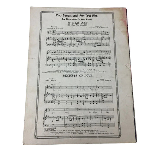 ''JEALOUS OF YOU'' ANTIQUE SHEET MUSIC BOOK - A+ Stuff - SHEET MUSIC - A+ Stuff