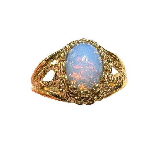 Joseph Esposito Vintage Opal 12 Kt Gold Electroplate Ring Size 6 - ESPO - Ring - A+ Stuff