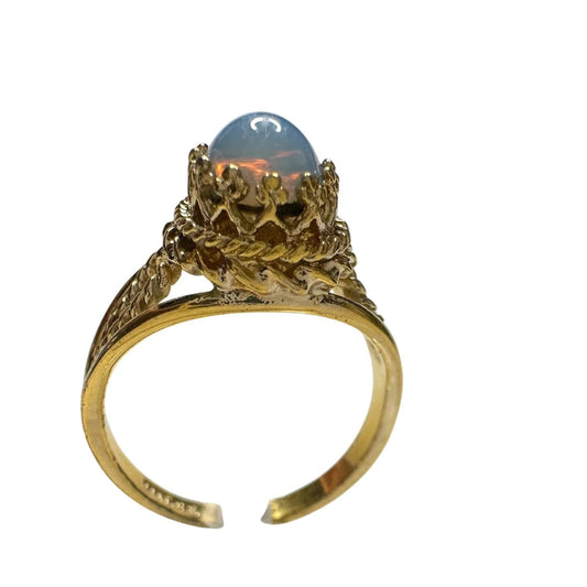 Joseph Esposito Vintage Opal 12 Kt Gold Electroplate Ring Size 6 - ESPO - Ring - A+ Stuff