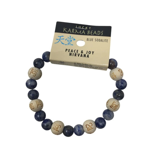 Karmalogy Lucky Karma Beads Blue Sodalite Peace & Joy Nirvana Bracelet NWT - A+ Stuff - Bracelet - A+ Stuff