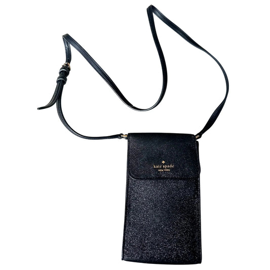 Kate Spade Black Glitter North South Phone Crossbody Bag - Kate Spade - Designer bag - A+ Stuff