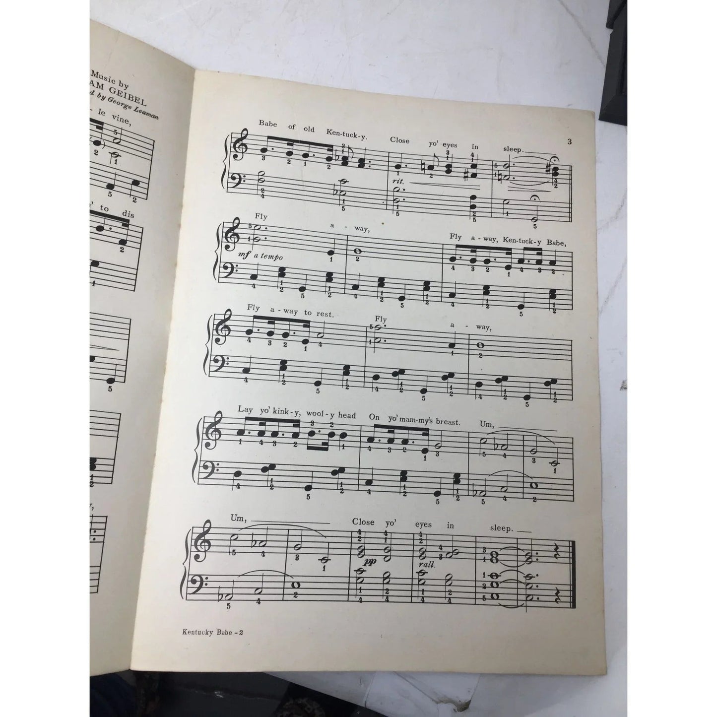 ''Kentucky Babe'' Piano Solo Simplified with Large Notes and words - A+ Stuff - SHEET MUSIC - A+ Stuff