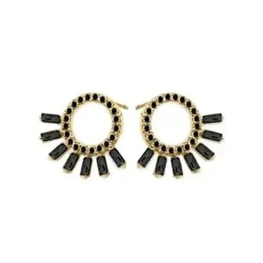 Kinsley Armelle Finley Collection Raven Earrings Black Zircon Gemstones - Kinsley Armelle - Earrings - A+ Stuff