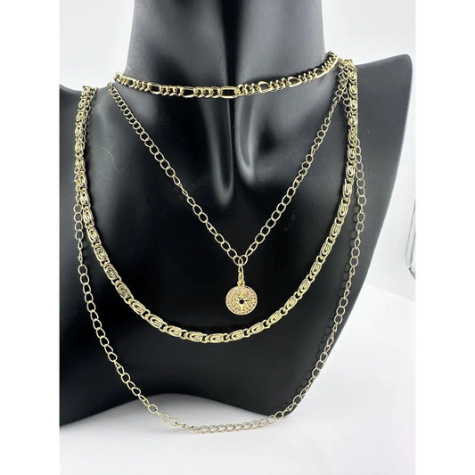 Kinsley Armelle Goddess Collection Zara Layered Necklace - 18K Ion Gold Plate - Kinsley Armelle - Necklace - A+ Stuff