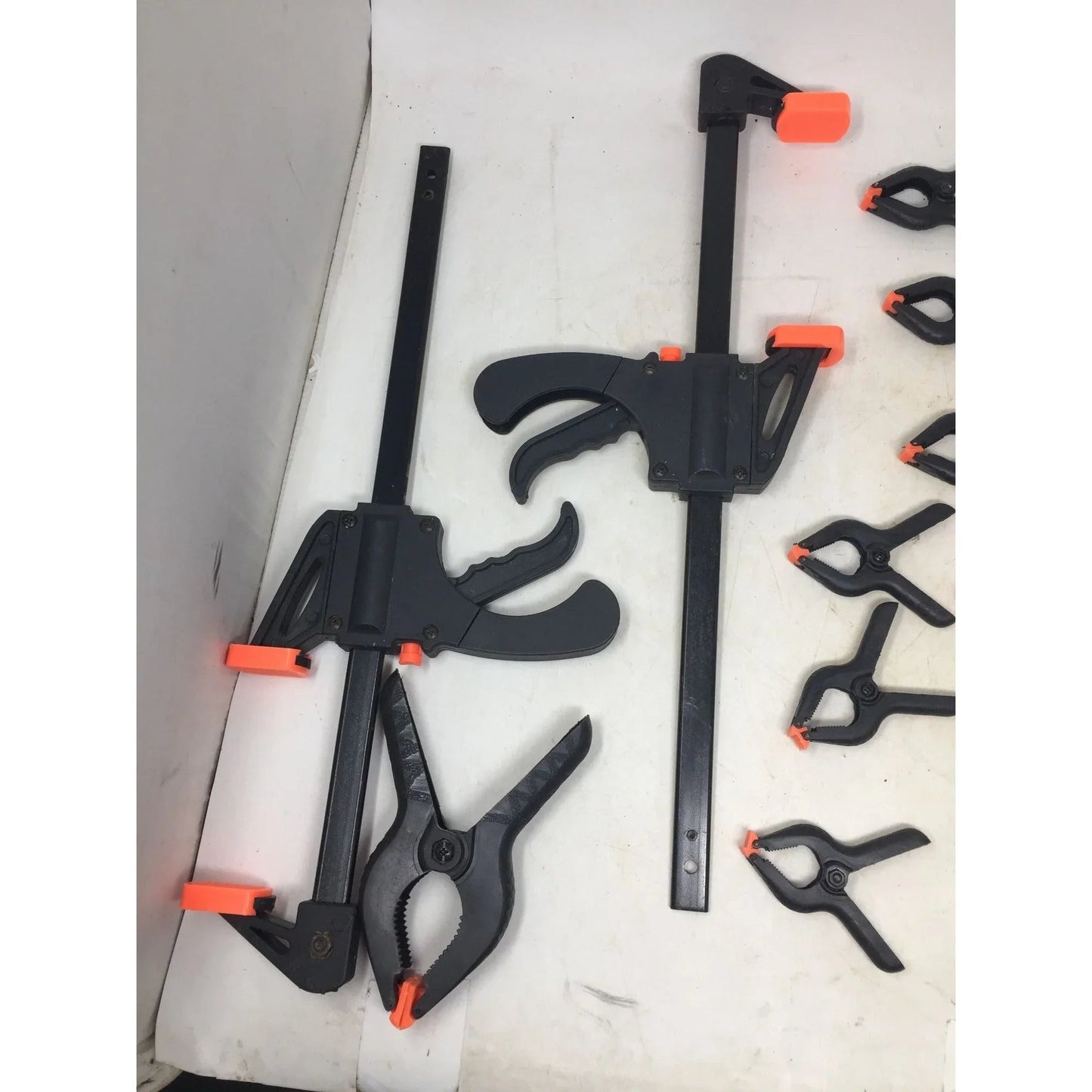 Large Bundle of 20 Black and Orange Woodworking/Glue Clamps - A+ Stuff - CLAMP - A+ Stuff