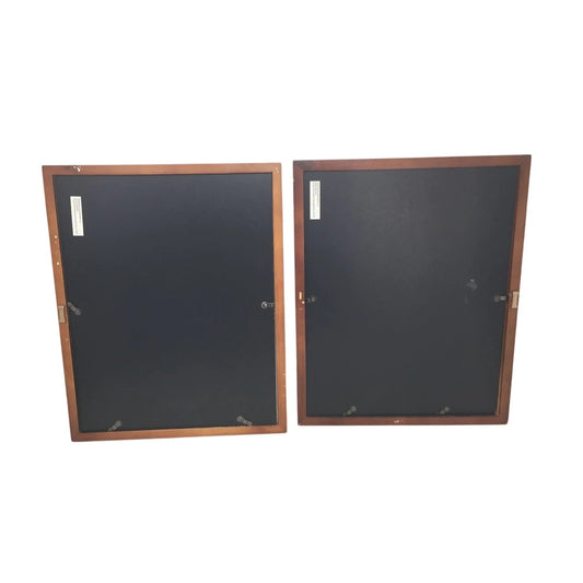 Lishui Oak Made Made board Co. Set of 2 Multicolored Abstract Art Pieces with Wooden Frames - Lishui Oak Made Made board Co. - art print - A+ Stuff