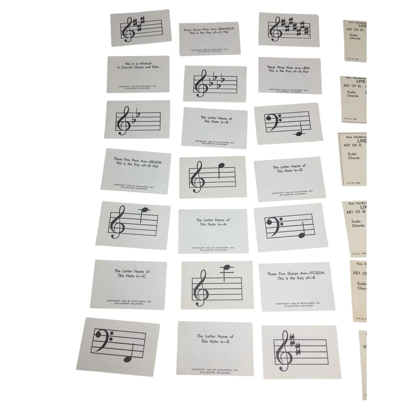 LIVE - A - KEY - A - DAY - CARDS/Music Note Learning Flash Cards (40 cards) - A+ Stuff - Collectibles - A+ Stuff