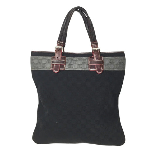 LOEWE - Leather - Trimmed Anagram Canvas Tote Black & Gray - Loewe - tote bag - A+ Stuff