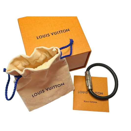 Louis Vuitton Black Taiga Leather Digit Bracelet with Dust Bag, Box & Care Booklet - Louis Vuitton - Bracelet - A+ Stuff