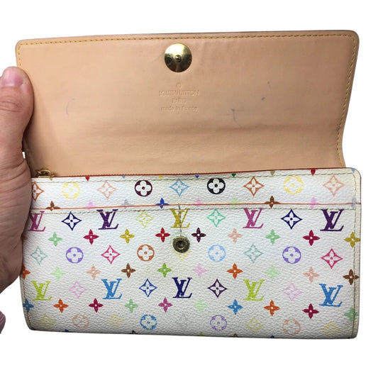 Louis Vuitton White Multicolor Takashi Murakami Long Wallet - Louis Vuitton - Wallet - A+ Stuff