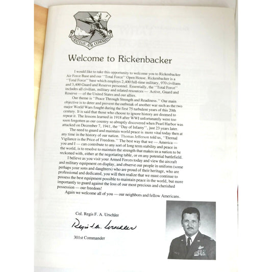 USA Navy Blue Angels 1978 Air Show Rickenbacker AFB Open House Program