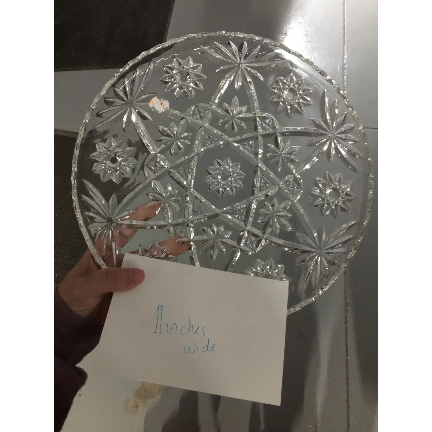 Vintage Anchor Hocking Round Clear Glass Serving Dish- about 11'' wide - A+ Stuff