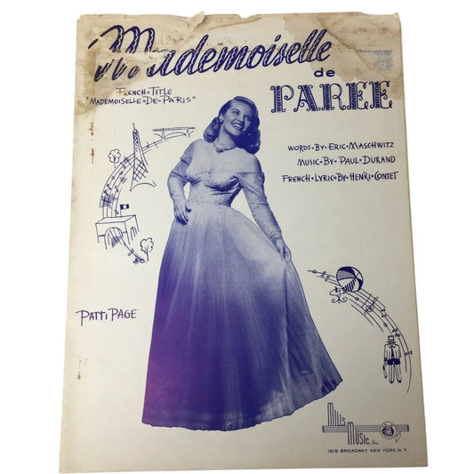 MADEMOISELLE DE PAREE Vintage sheet music - A+ Stuff - SHEET MUSIC - A+ Stuff