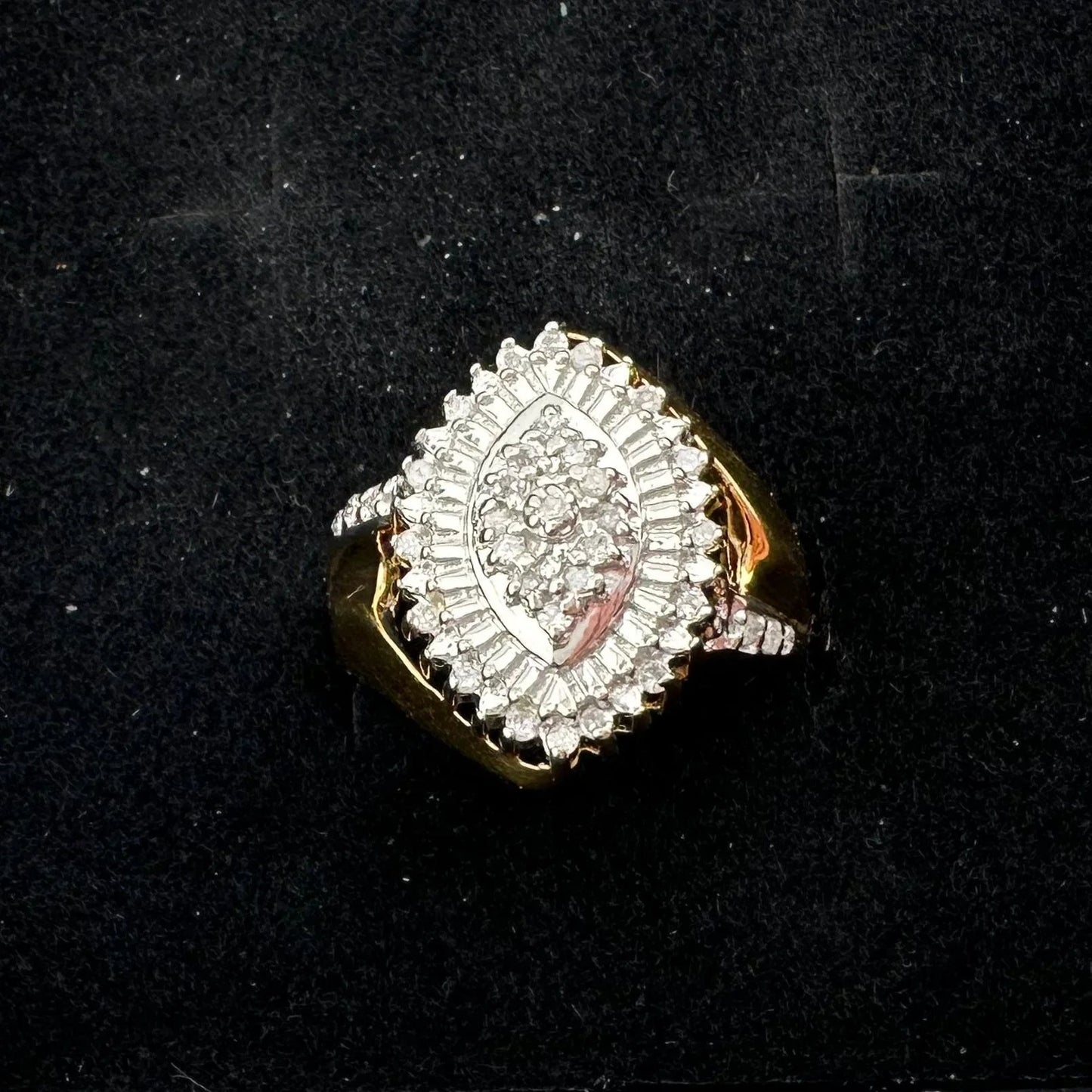 Marquise Cut 1/2 Carat Diamond Ring - Gold Overlaying Sterling Silver Size 8 - Ring - A+ Stuff