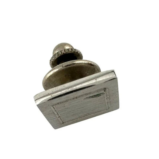 Men's Silver Tone Edged Square Shaped Pin / Tie Pin - Men's Jewelry - A+ Stuff