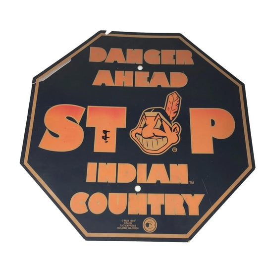 DANGER AHEAD STOP !NDIAN COUNTRY Vintage Plastic Stop Sign - A+ Stuff