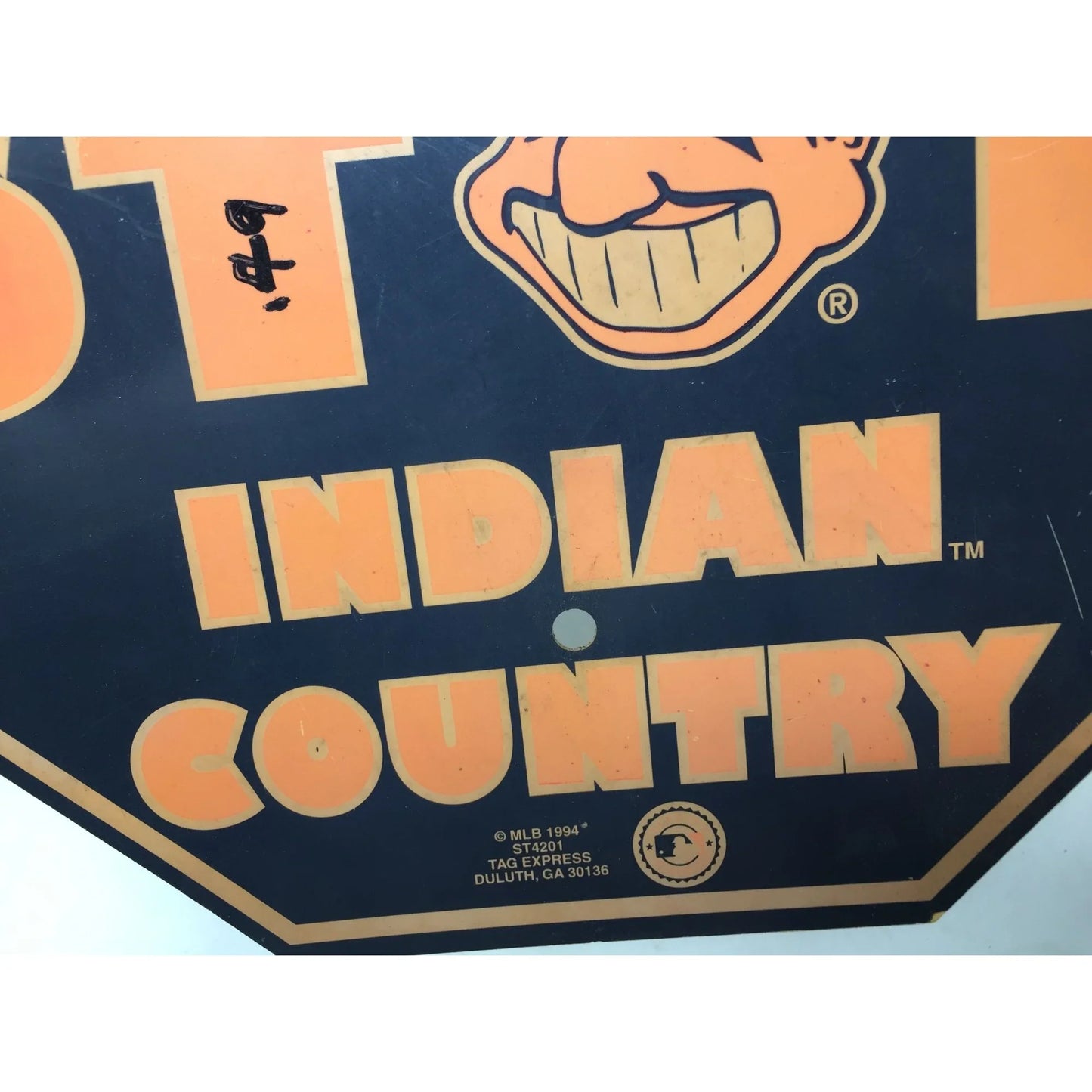 DANGER AHEAD STOP !NDIAN COUNTRY Vintage Plastic Stop Sign - A+ Stuff