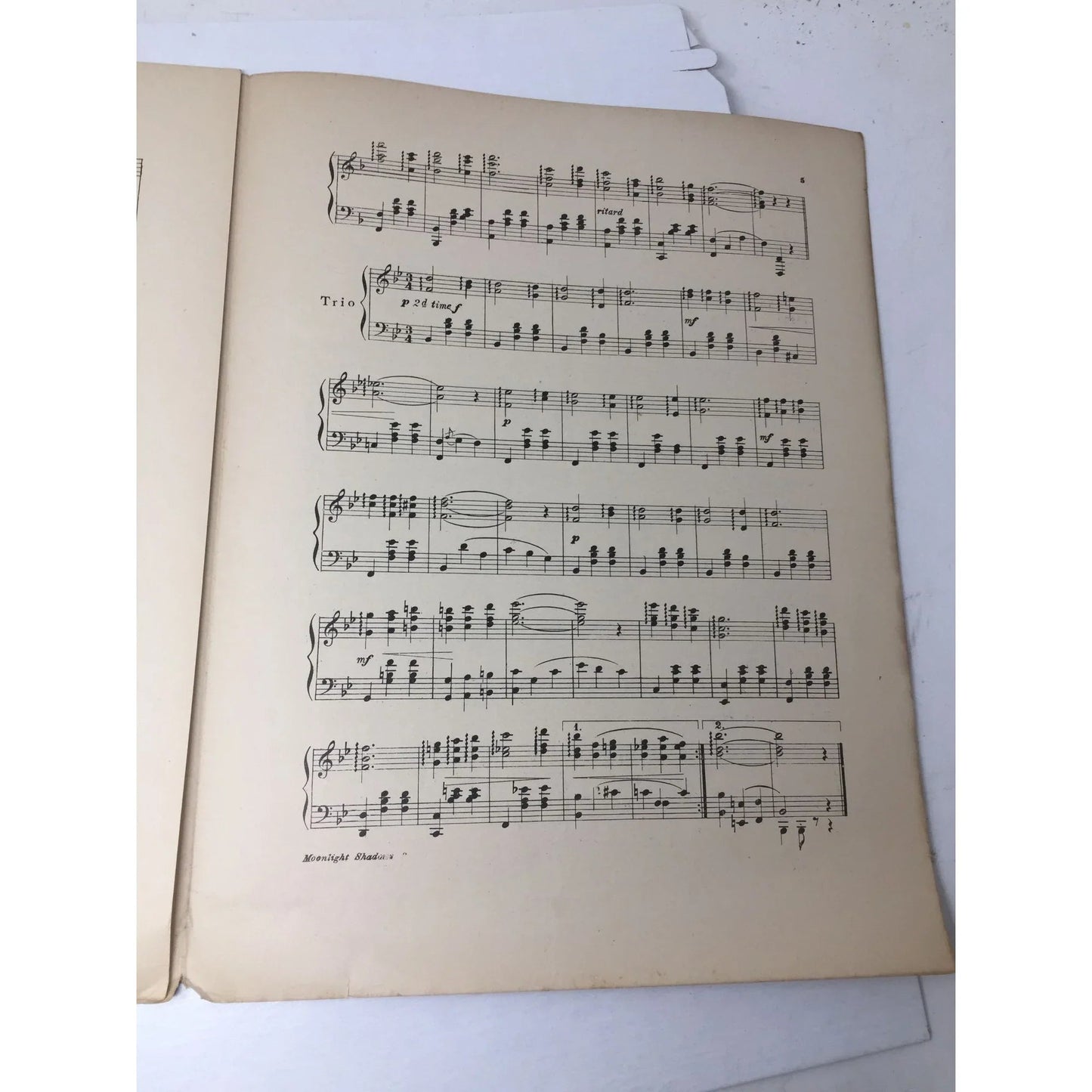 ''MOONLIGHT SHADOWS'' VINTAGE SHEET MUSIC - A+ Stuff - SHEET MUSIC - A+ Stuff