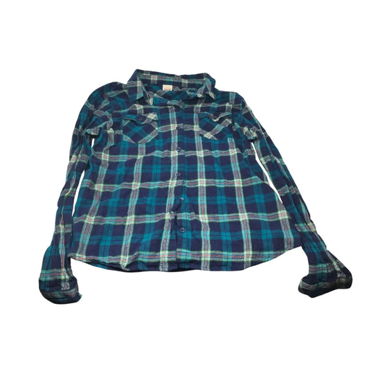 Mossimo Girl's Size XXL Long Sleeve Button Up Plaid Flannel Shirt with Collar - A+ Stuff - Shirts & Tops - A+ Stuff