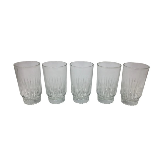 Vintage Libbey Duratuff Clear Glass Drinking Glasses - each about 4.5'' tall - A+ Stuff