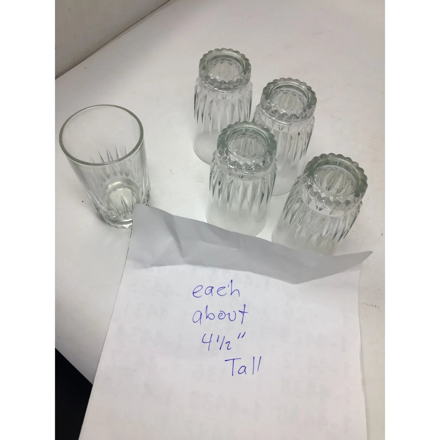 Vintage Libbey Duratuff Clear Glass Drinking Glasses - each about 4.5'' tall - A+ Stuff