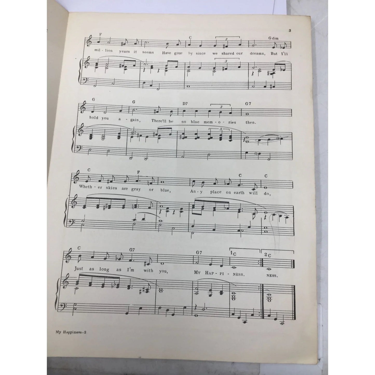 "My Happiness" Sheet Music Book by Betty Peterson and Borney Bergantine - A+ Stuff - Sheet Music - A+ Stuff
