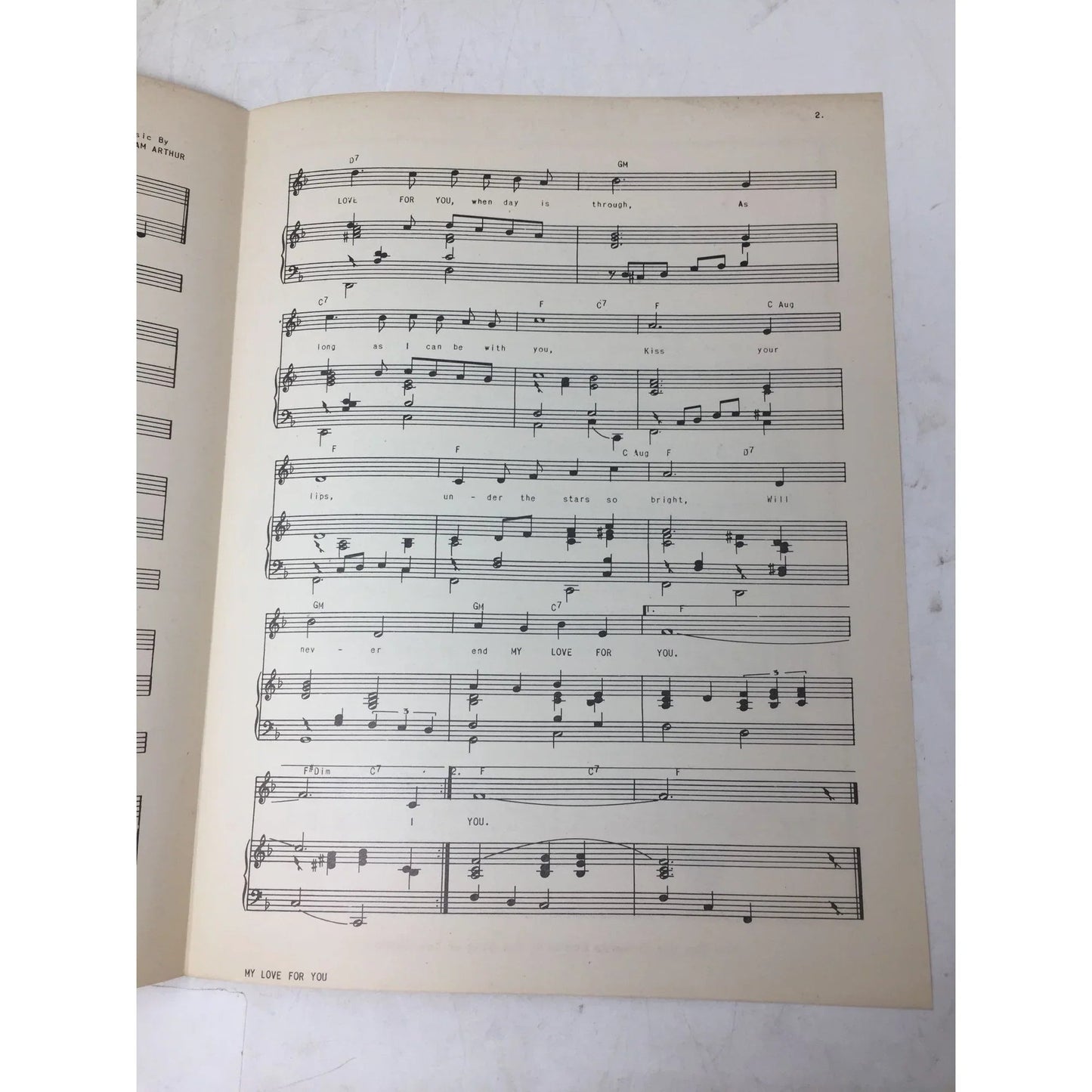 ''MY LOVE FOR YOU'' VINTAGE SHEET MUSIC - A+ Stuff - SHEET MUSIC - A+ Stuff
