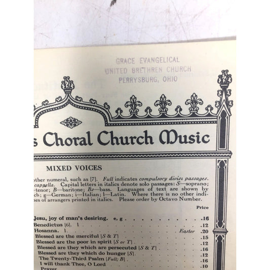 Catalog Page for G. Schirmer’s Choral Church Music A+ Stuff A+ Stuff SHEET MUSIC