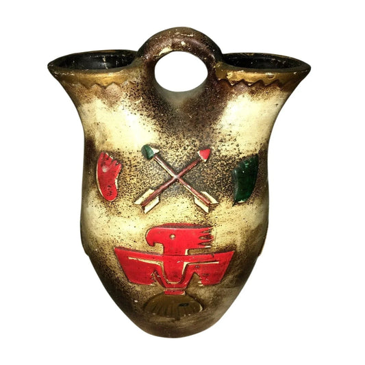 Native American Style Ceramic Wedding Vase - Vintage Art Pottery - Unbranded - Vase or Holder - A+ Stuff