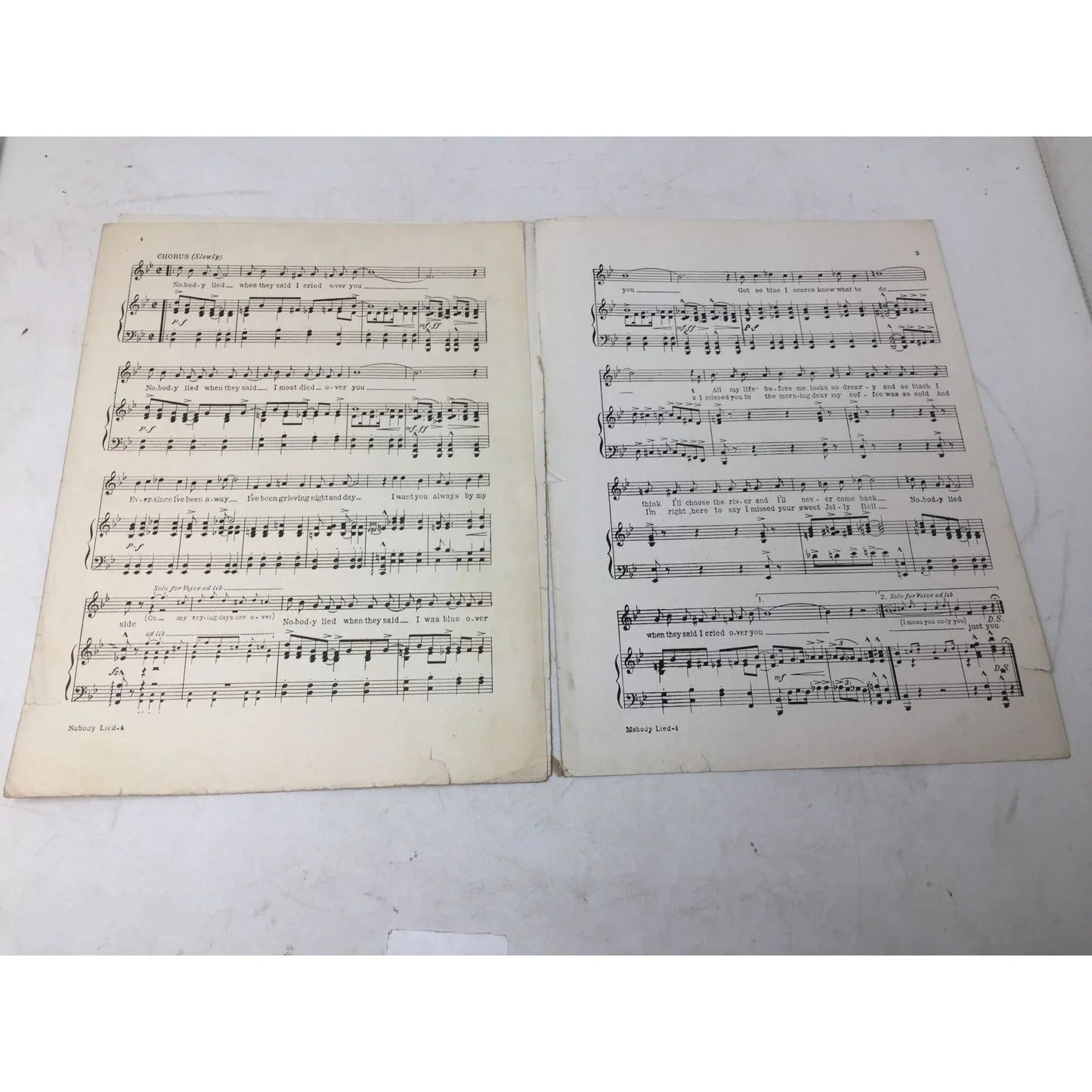 ''NOBODY LIED (When they said that I cried over you)'' Sheet music book - A+ Stuff - SHEET MUSIC - A+ Stuff