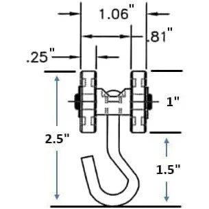 Nylon Roller Wheel Trolley - 1" Hook - Bag of 22 - McMaster Carr - Tools - A+ Stuff